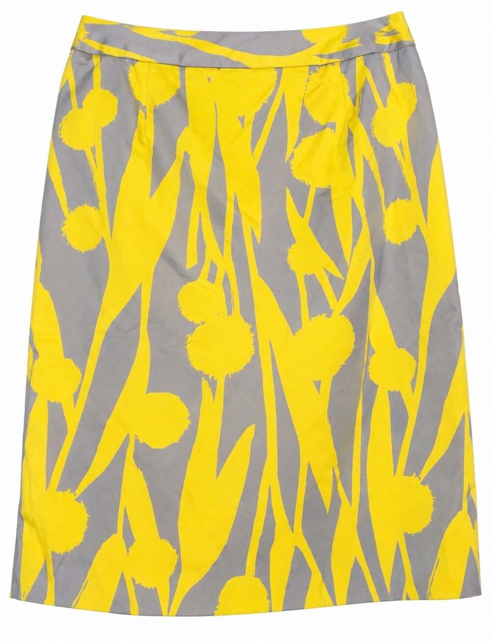 Boden Pencil Skirt Size 6R Yellow Gray Dandelion